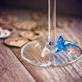 origineel cadeau uniek geschenk glazen glasmarker wijnglasmarker zeedieren dolfijn