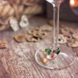 origineel cadeau uniek geschenk glazen glasmarker wijnglasmarker tuindieren eend