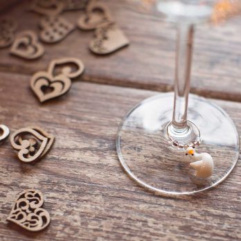 origineel cadeau uniek geschenk glazen glasmarker wijnglasmarker tuindieren lieveheersbeestje